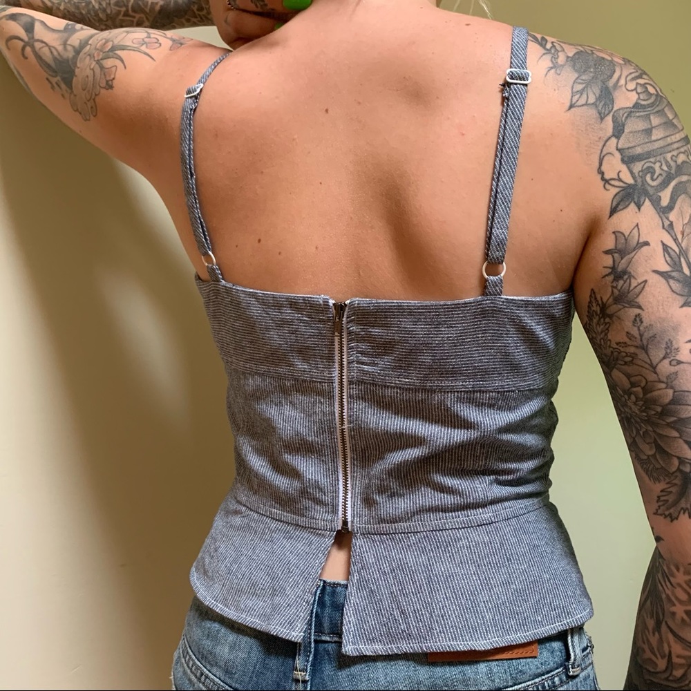 Intermix Corset-look Cotton + Linen Top - Picture 2 of 10